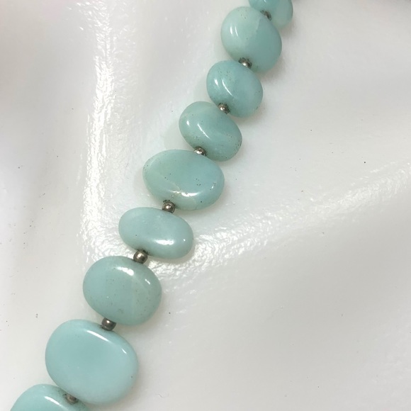 Vintage 925 Handmade Amazonite Sterling Necklace - Picture 4 of 7